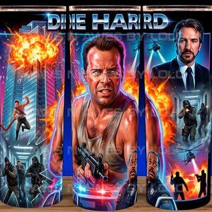 Die Hard 80s Bruce Willis Action Movie Cup Mug Tumbler 20oz